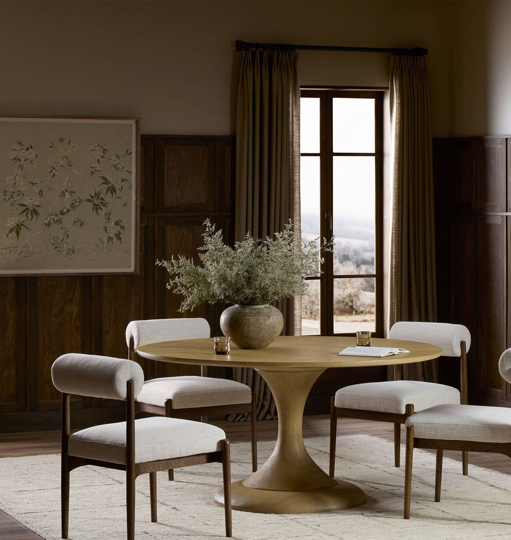 Eastman Round Dining Table 60" Light Oak