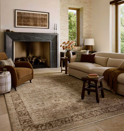 Rutherford RUT-01 Bark / Khaki Rug
