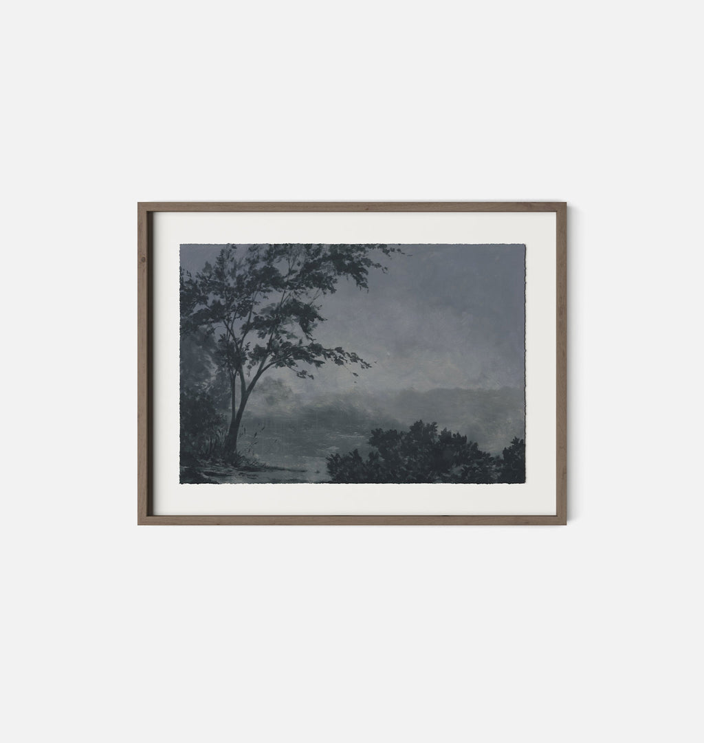Evening Expanse Framed Print Walnut