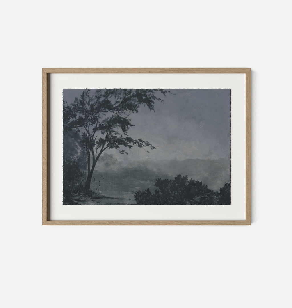 Evening Expanse Framed Print White Oak