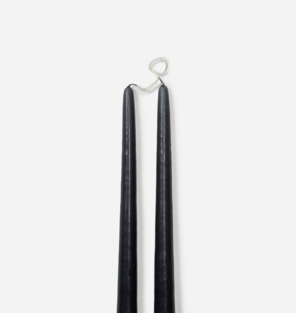 Dipped Taper Candle S/2 Charcoal