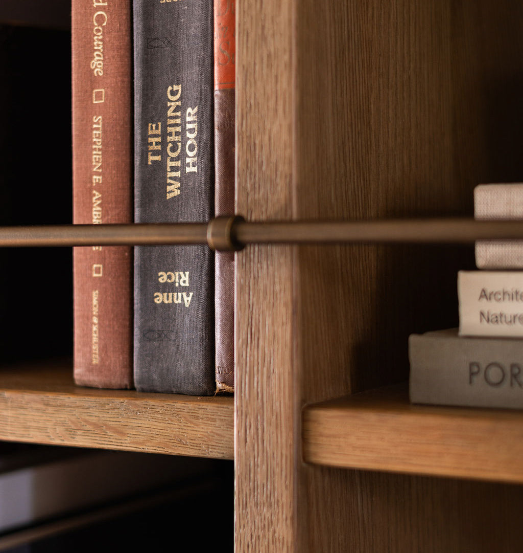Alistar Brushed Brass Bookcase