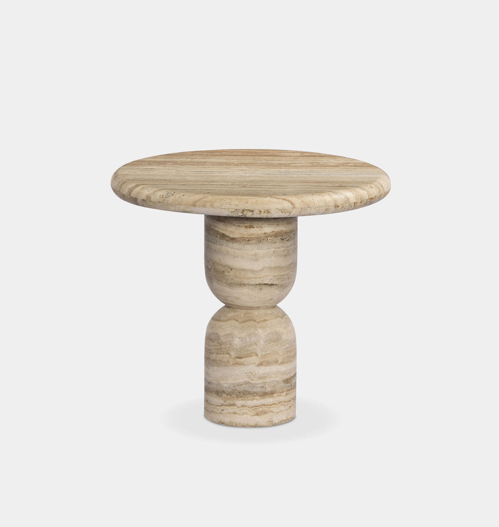 Figueroa End Table Beige Travertine