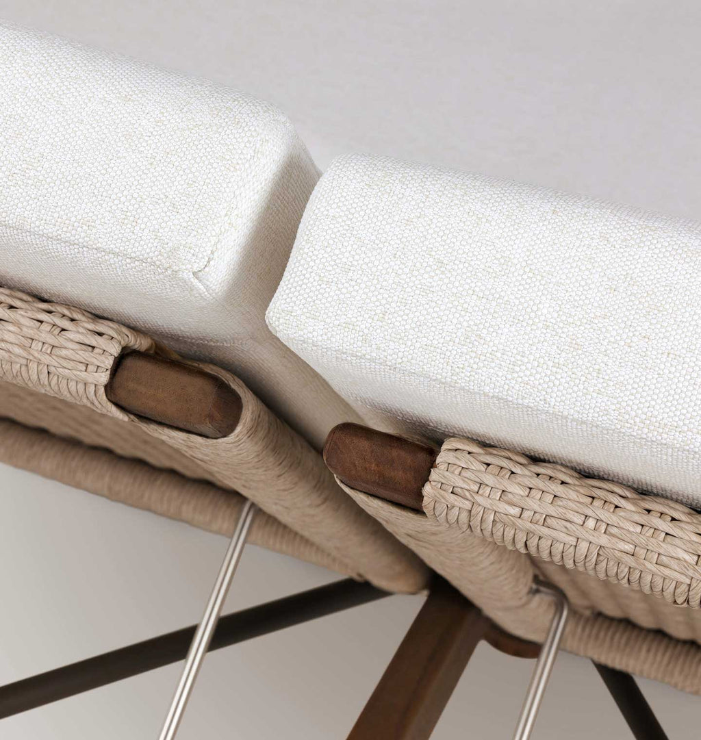 Finnegan Outdoor Double Chaise Alessi Linen