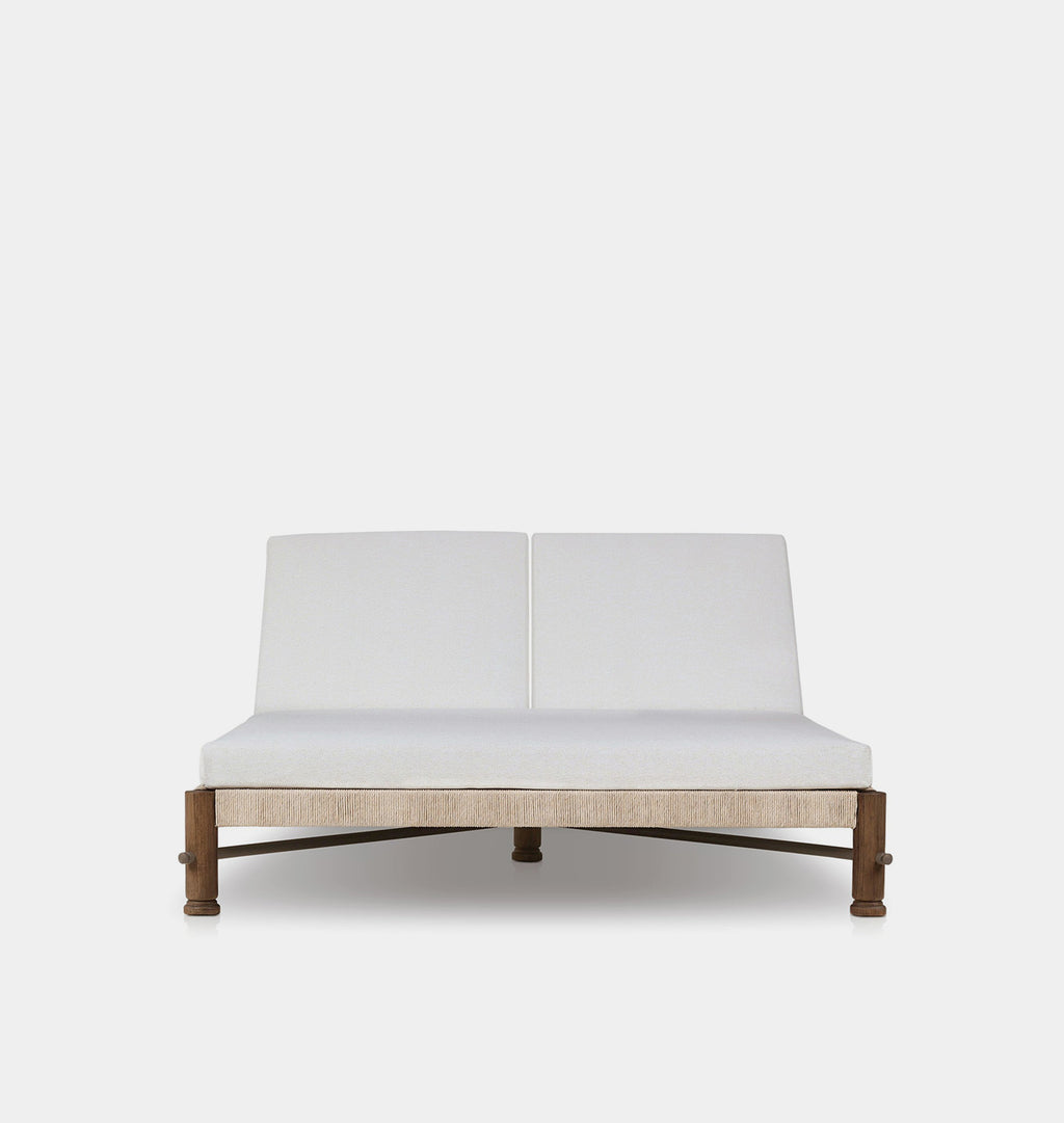 Finnegan Outdoor Double Chaise Alessi Linen