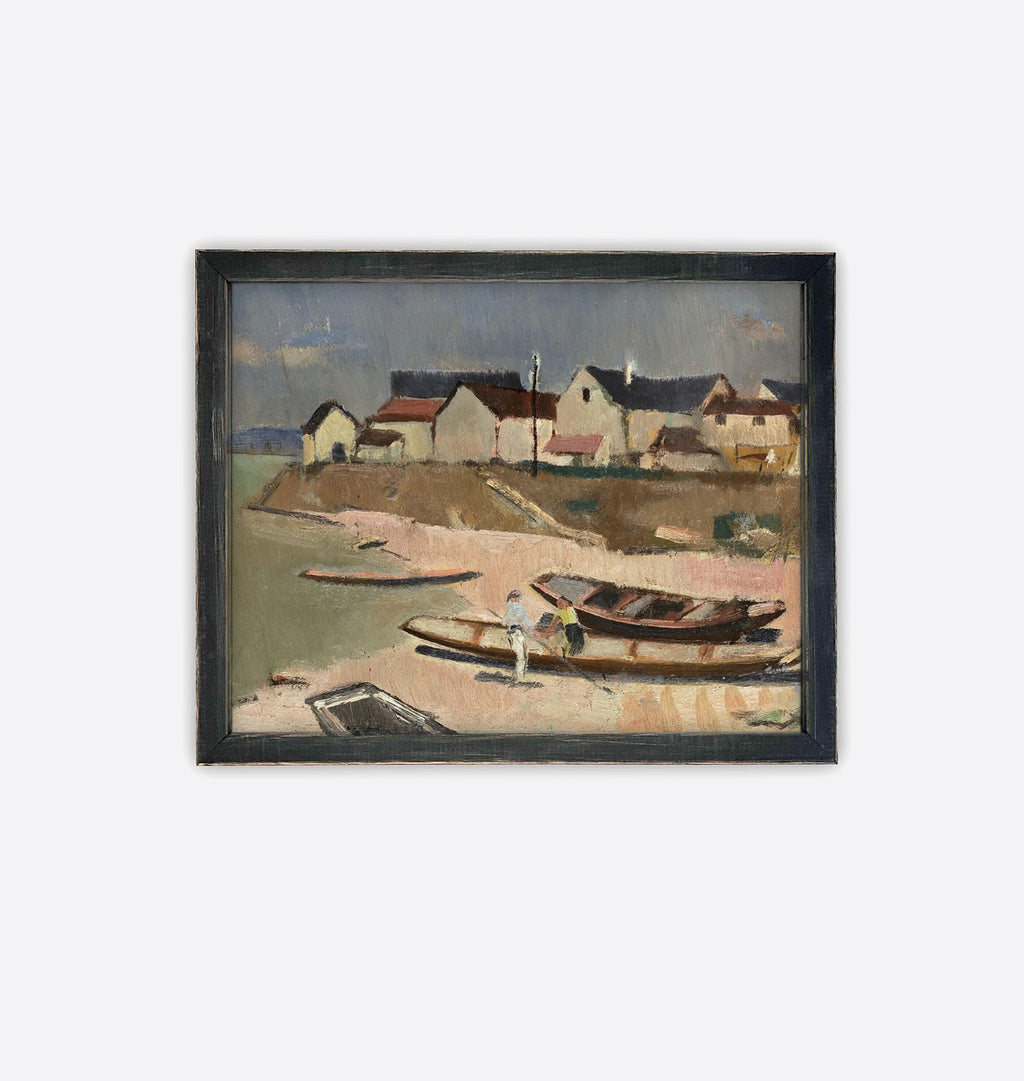 Fisherman's Village Framed Print Black