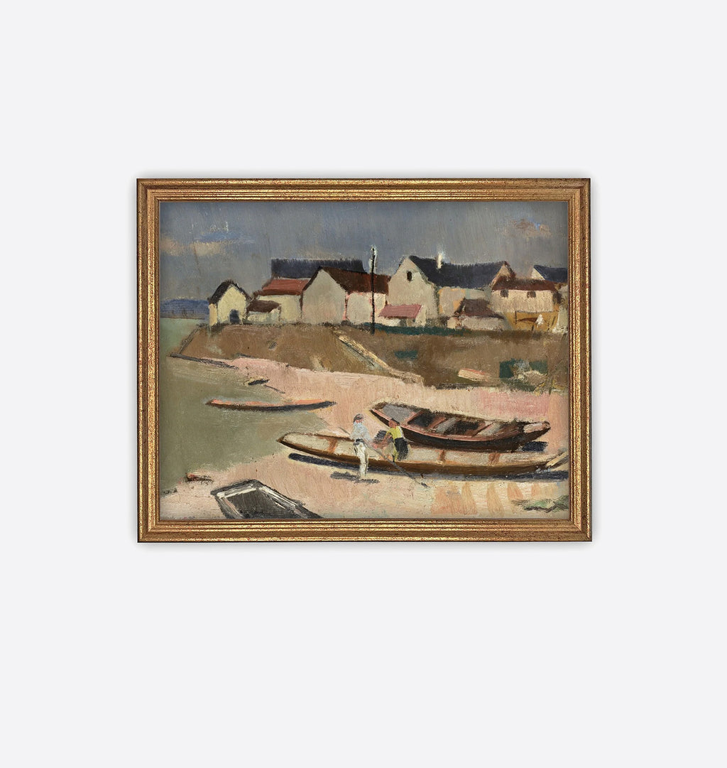 Fisherman's Village Framed Print Gold
