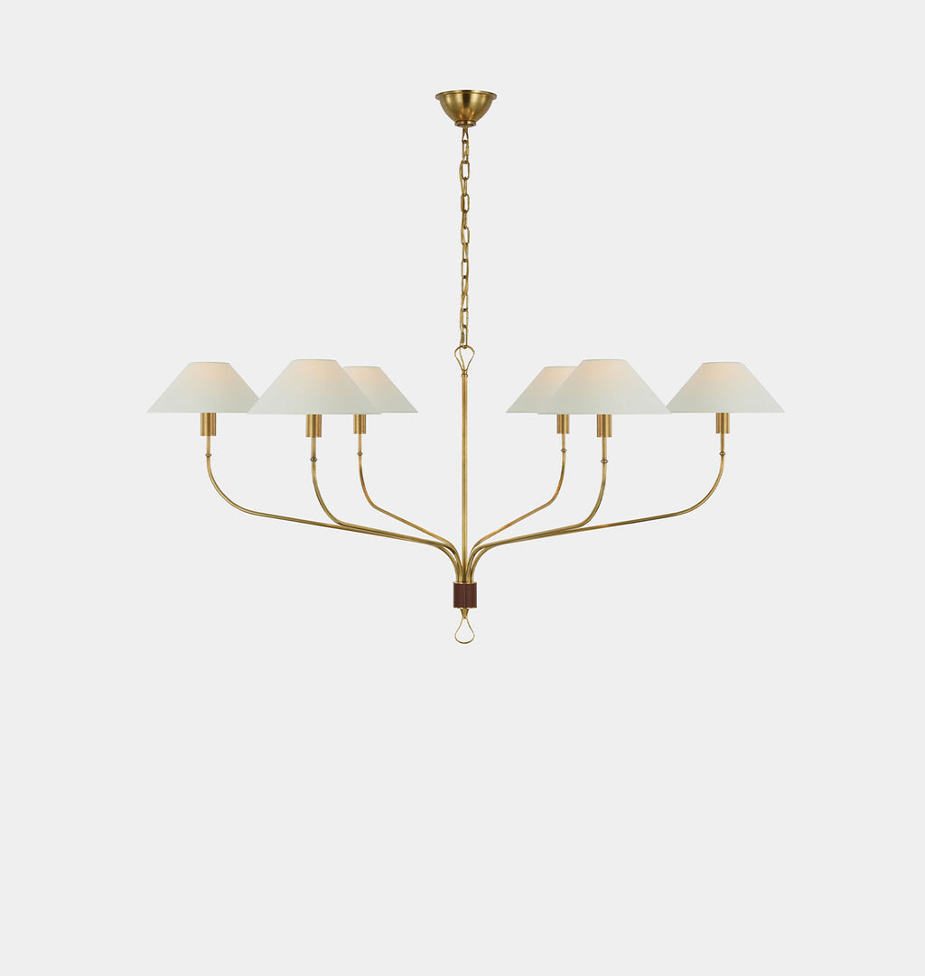 Griffin Grande Tail Chandelier Antique Brass