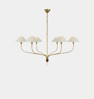 Griffin Grande Tail Chandelier Antique Brass