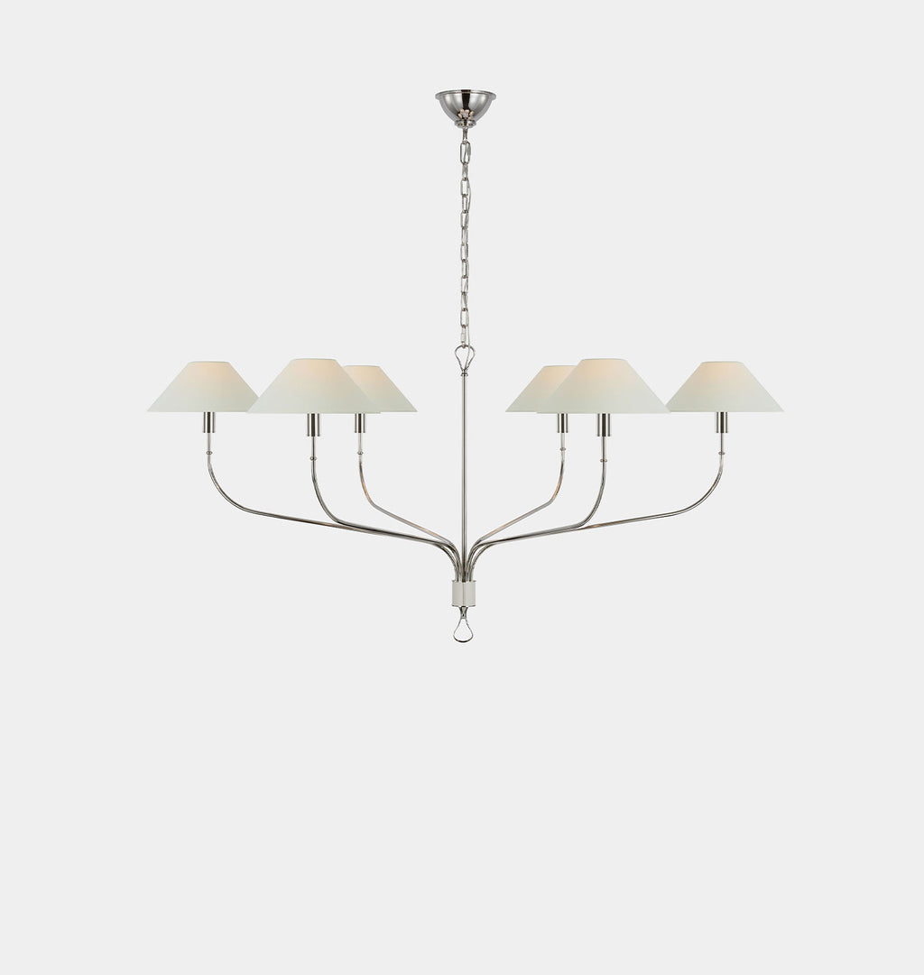Griffin Grande Tail Chandelier Polished Nickel