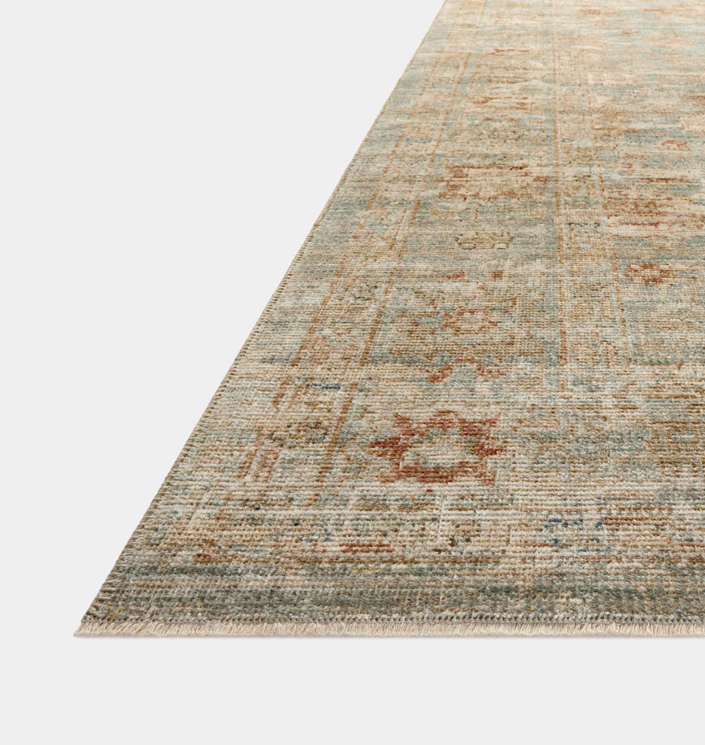 Heritage HER-06 Aqua / Terracotta 18" x 18" Sample Rug