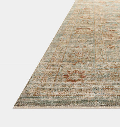 Heritage HER-06 Aqua / Terracotta 18" x 18" Sample Rug