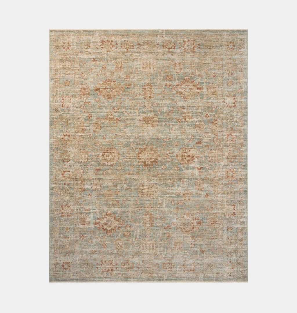 Heritage HER-06 Aqua / Terracotta Area Rug