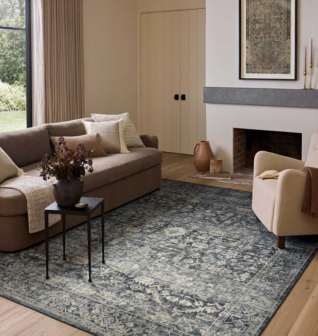 Josie JOS-01 Ocean / Natural Washable Area Rug