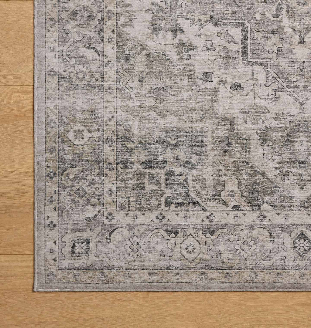 Josie JOS-03 Silver / Natural Washable Area Rug