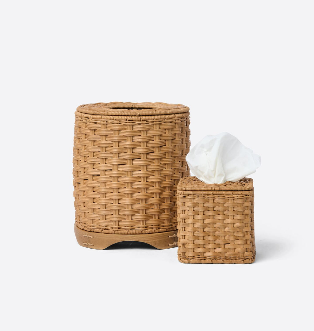 June Waste Basket Blonde Wicker