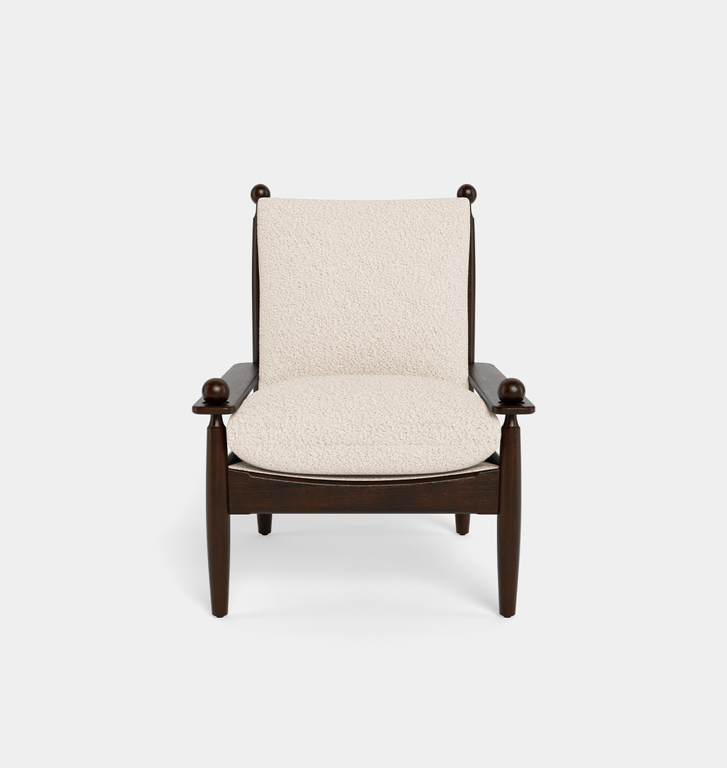 Lex Armchair Bone Boucle Dark Oak