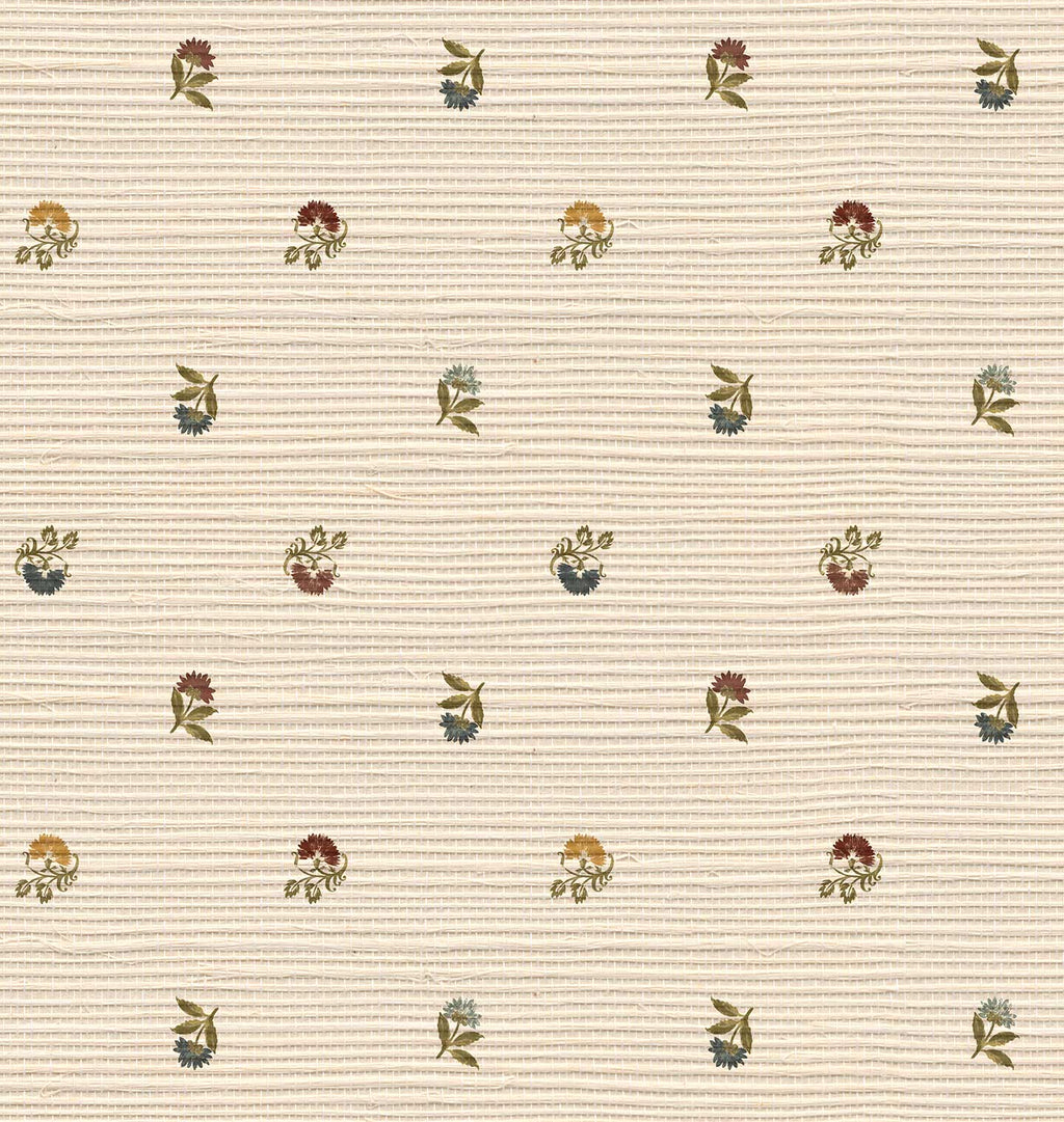 Laila Grasscloth Wallpaper Multi Sample