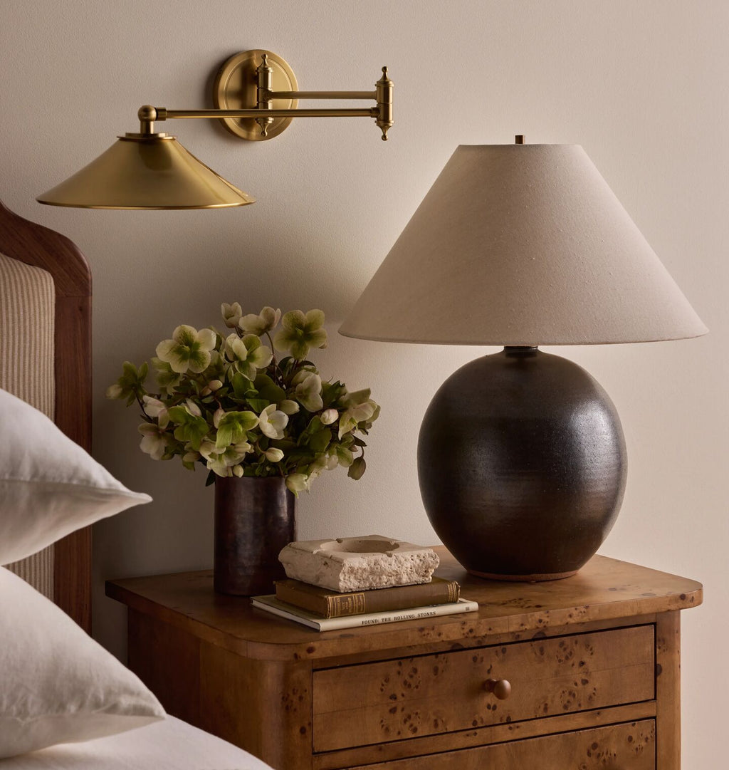 Large Iron Black Orb Lamp