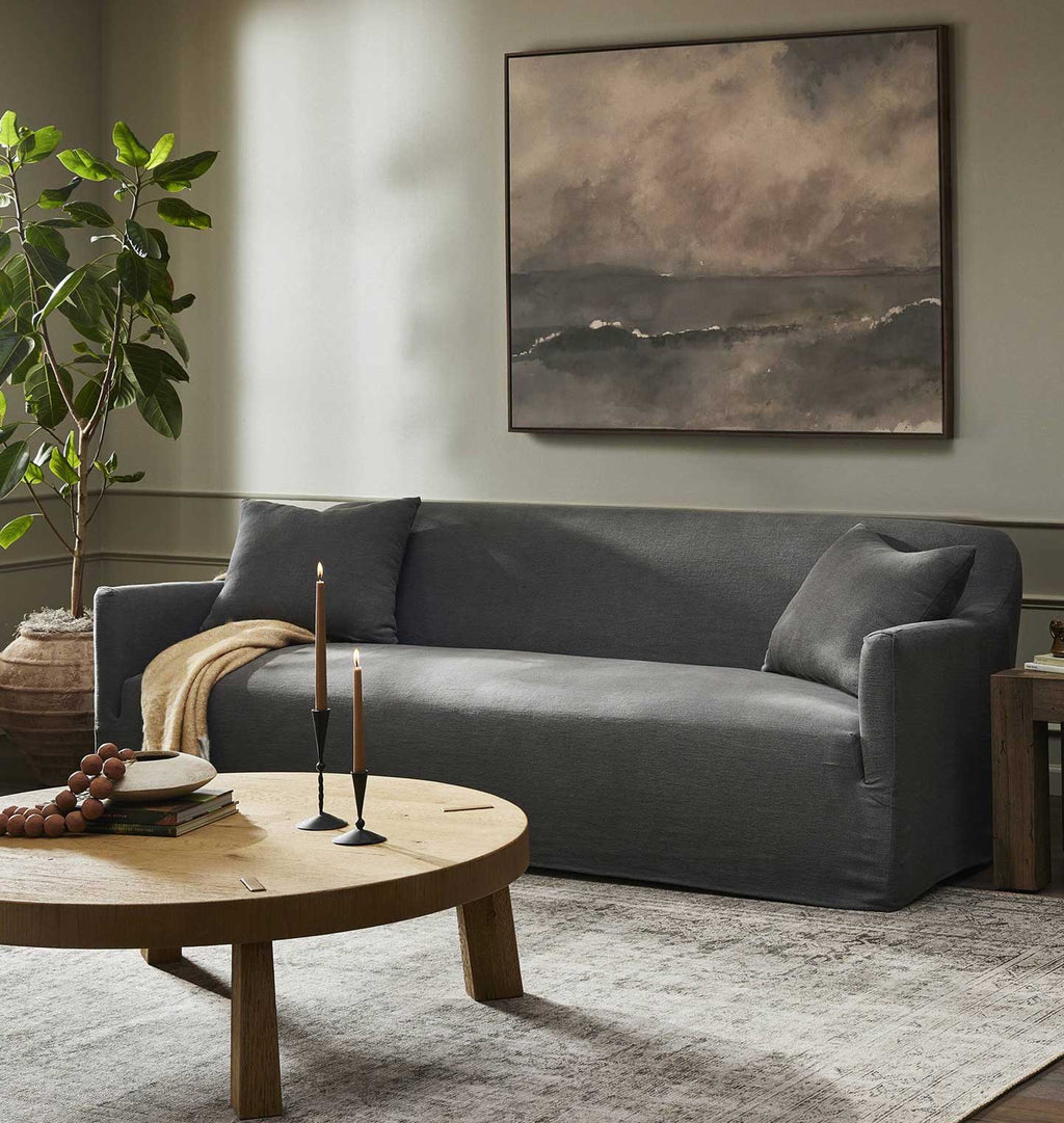 Lowell Slipcover Sofa 96" Broadway Denim