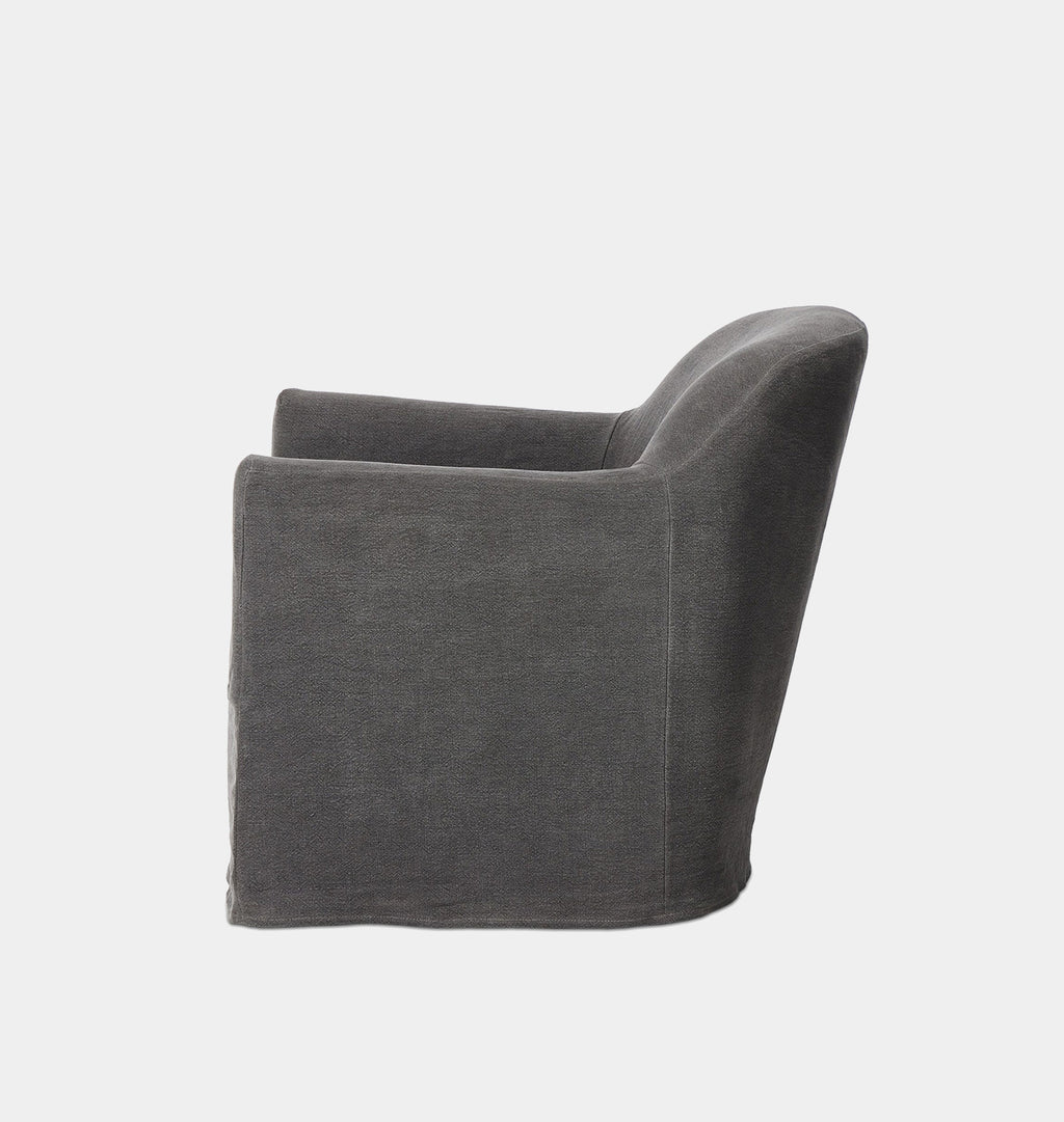 Lowell Slipcover Swivel Chair Broadway Denim