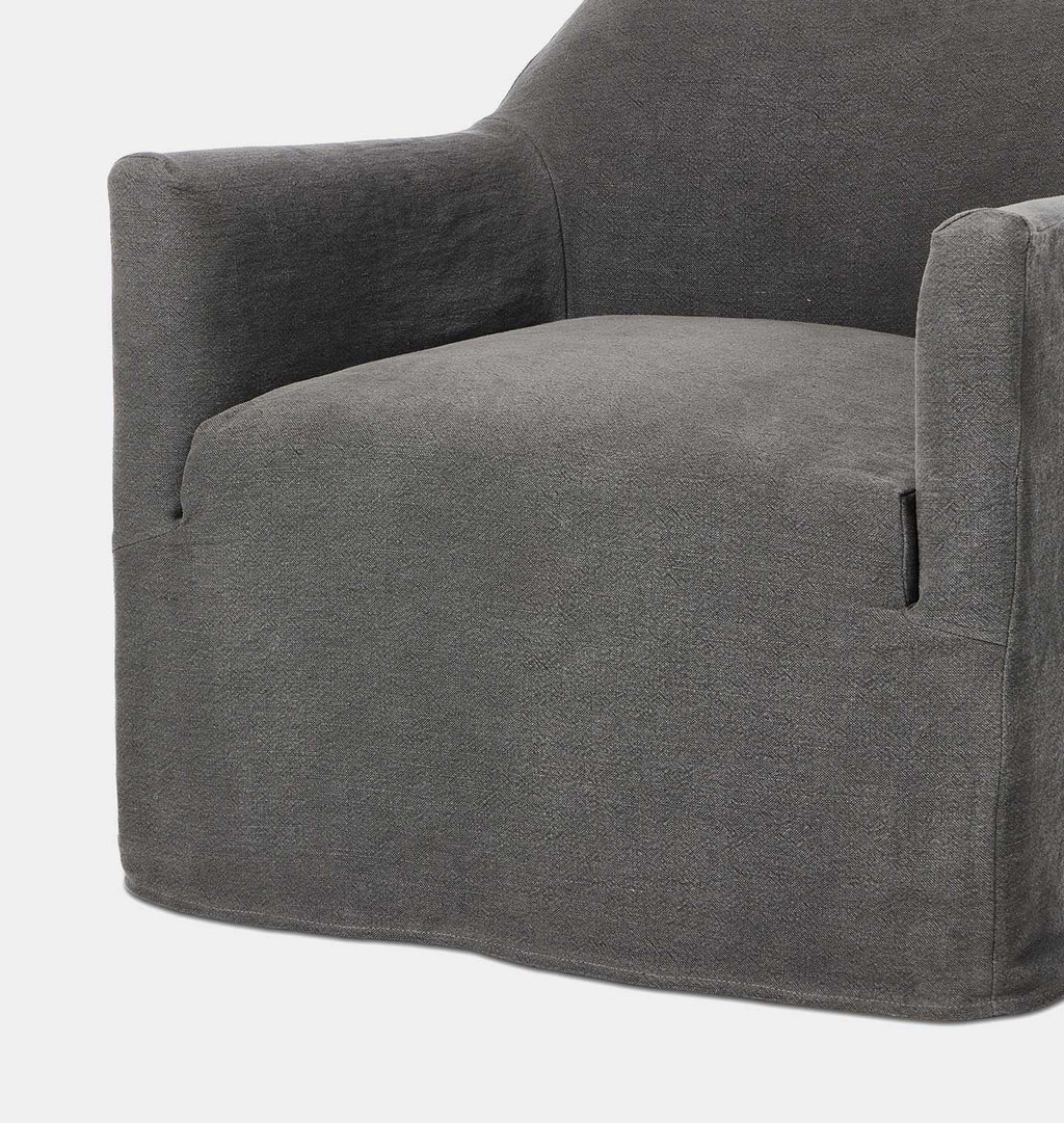 Lowell Slipcover Swivel Chair Broadway Denim
