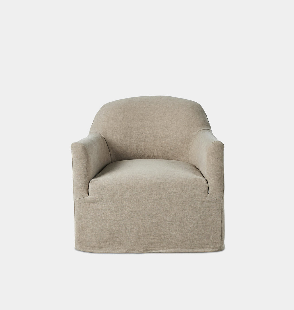Lowell Slipcover Swivel Chair Broadway Dune