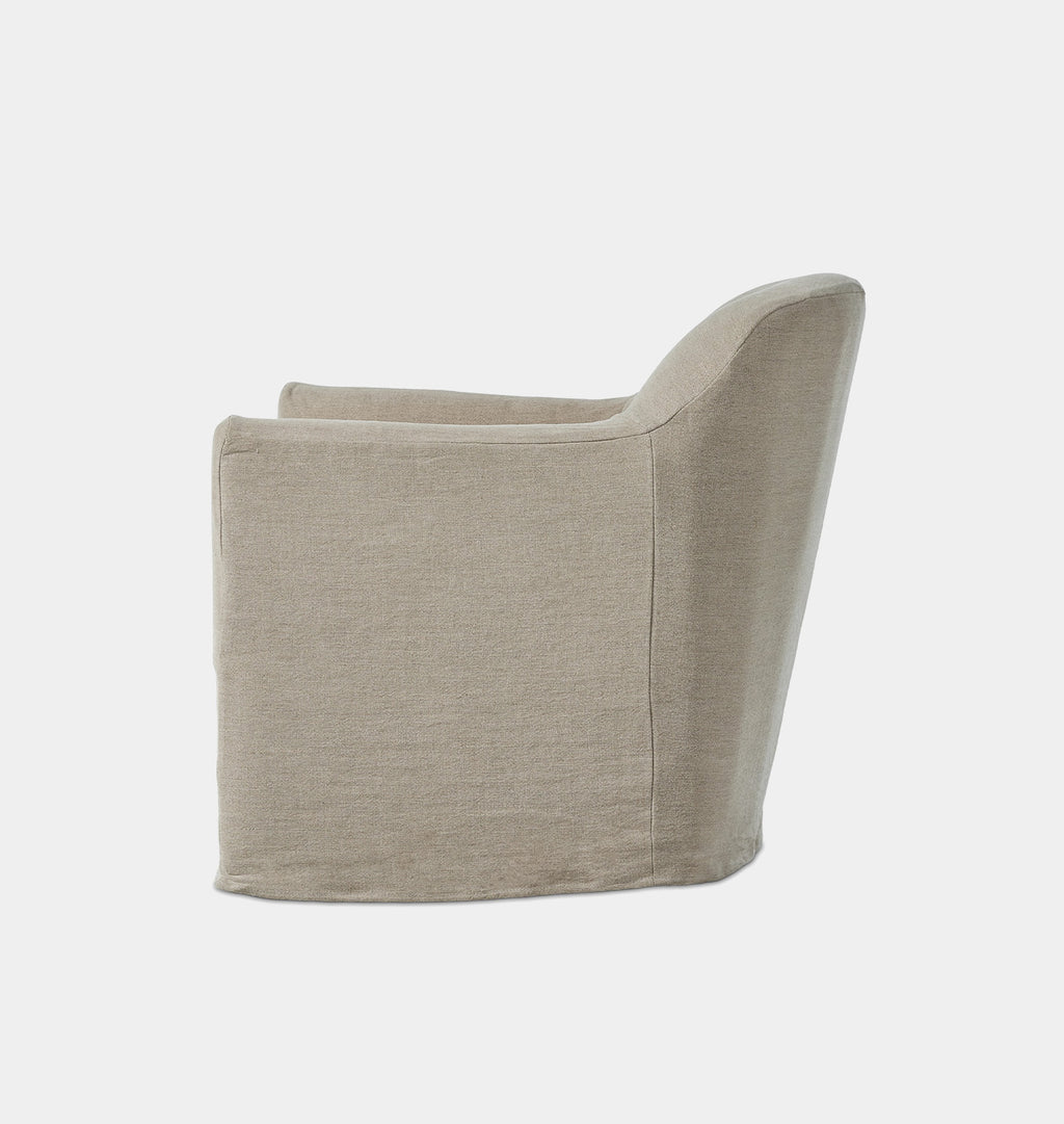 Lowell Slipcover Swivel Chair Broadway Dune