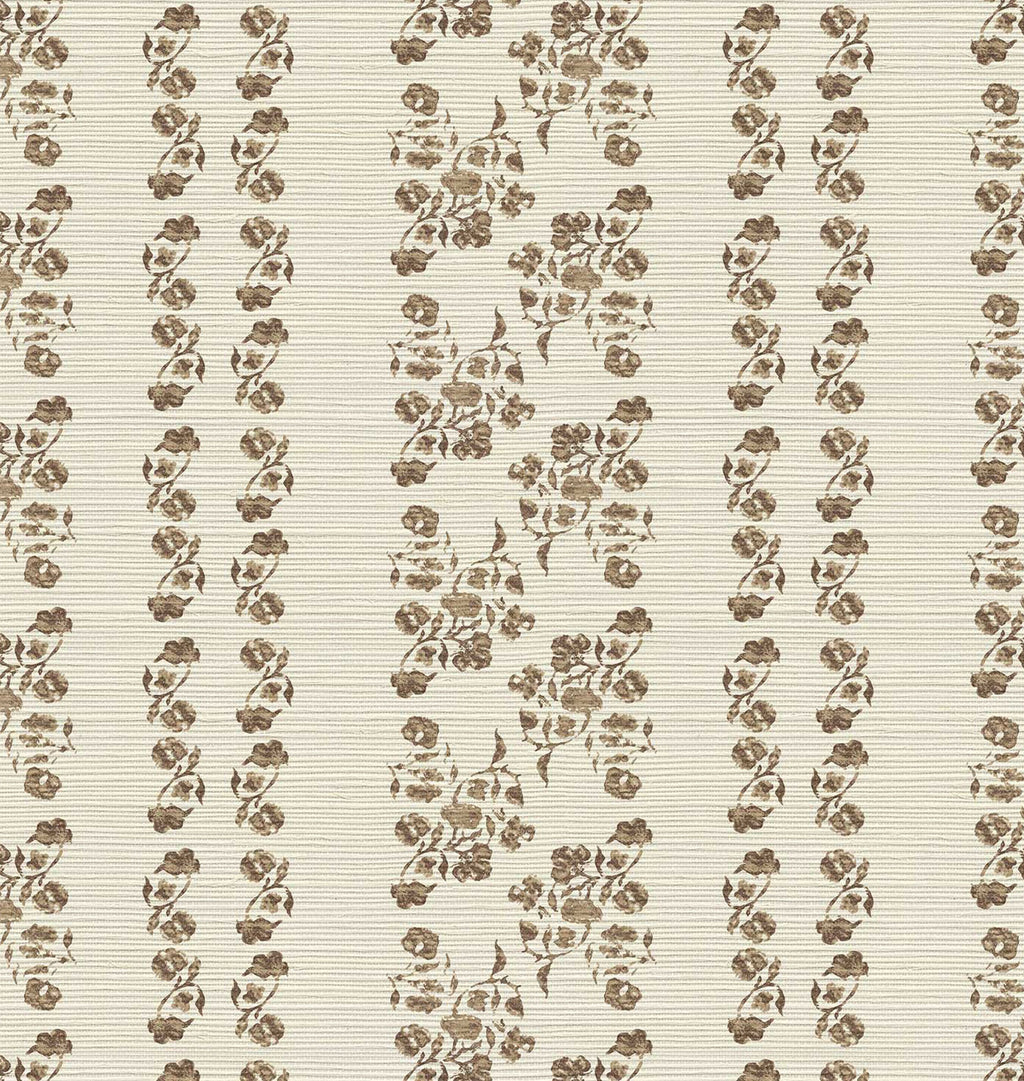 Marisol Stripe Grasscloth Wallpaper Barley Sample