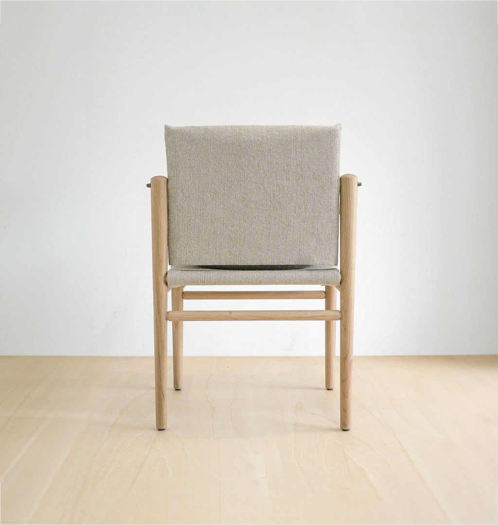 Montauk Hemp Linen Dining Chair Wooden Arm