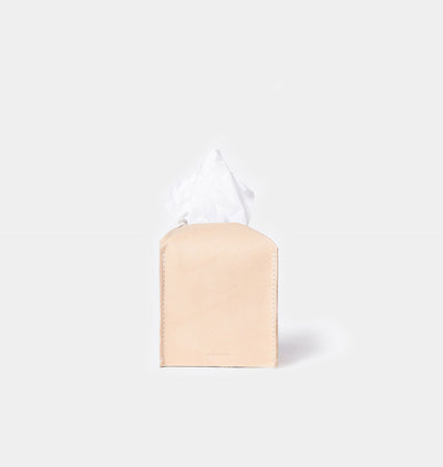 The Amber Tissue Box Natural Leather