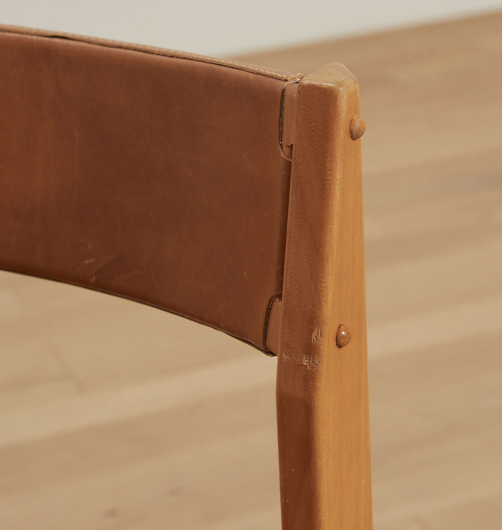 Antique Leather Chair S/4