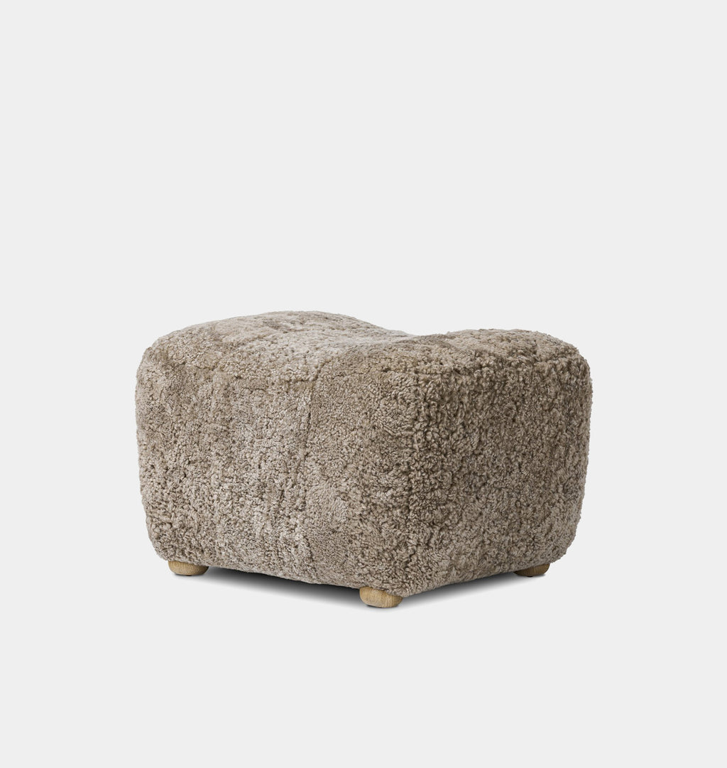 Oslo Ottoman Taupe Shearling