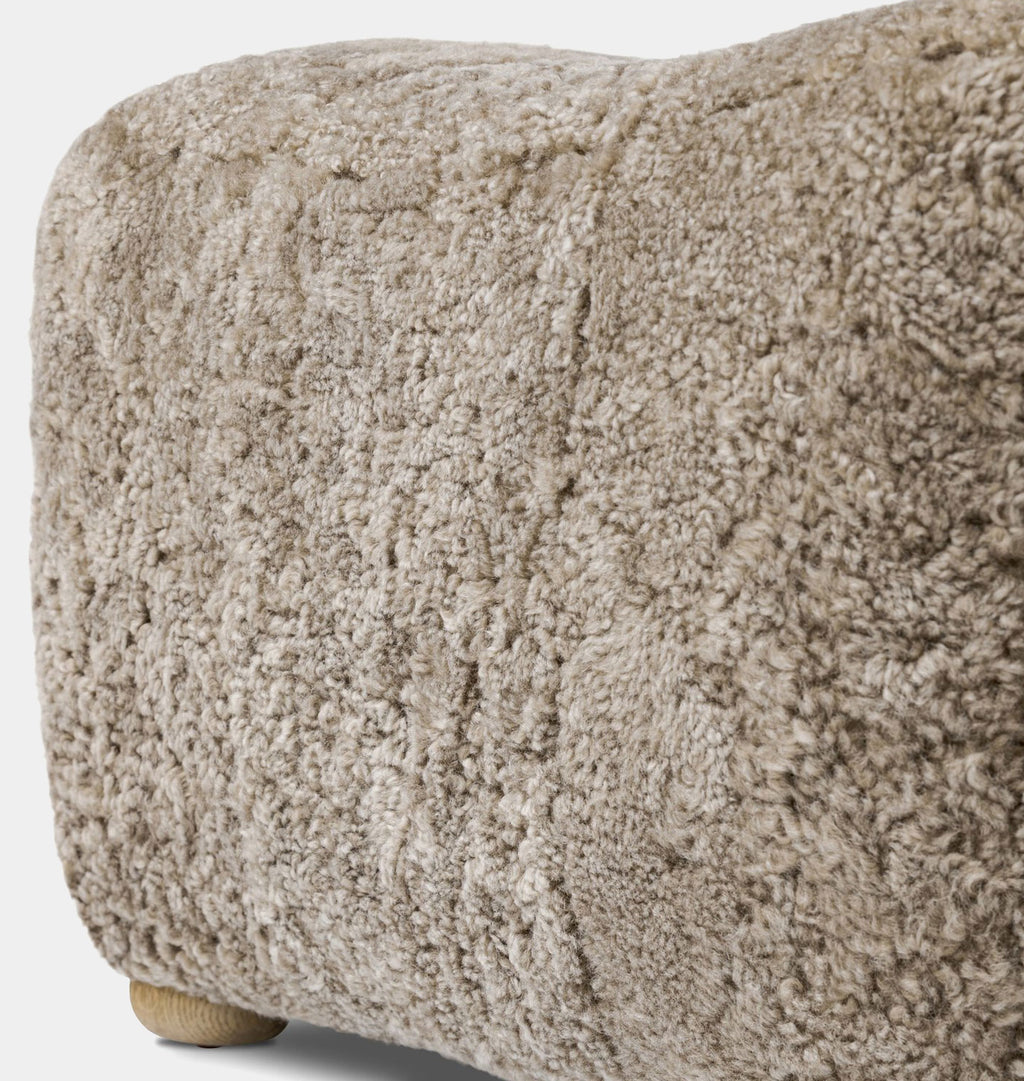 Oslo Ottoman Taupe Shearling