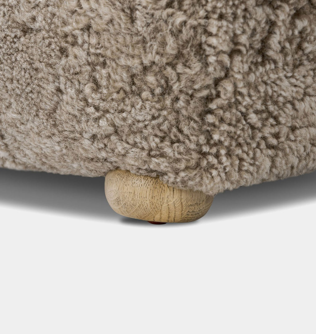 Oslo Ottoman Taupe Shearling