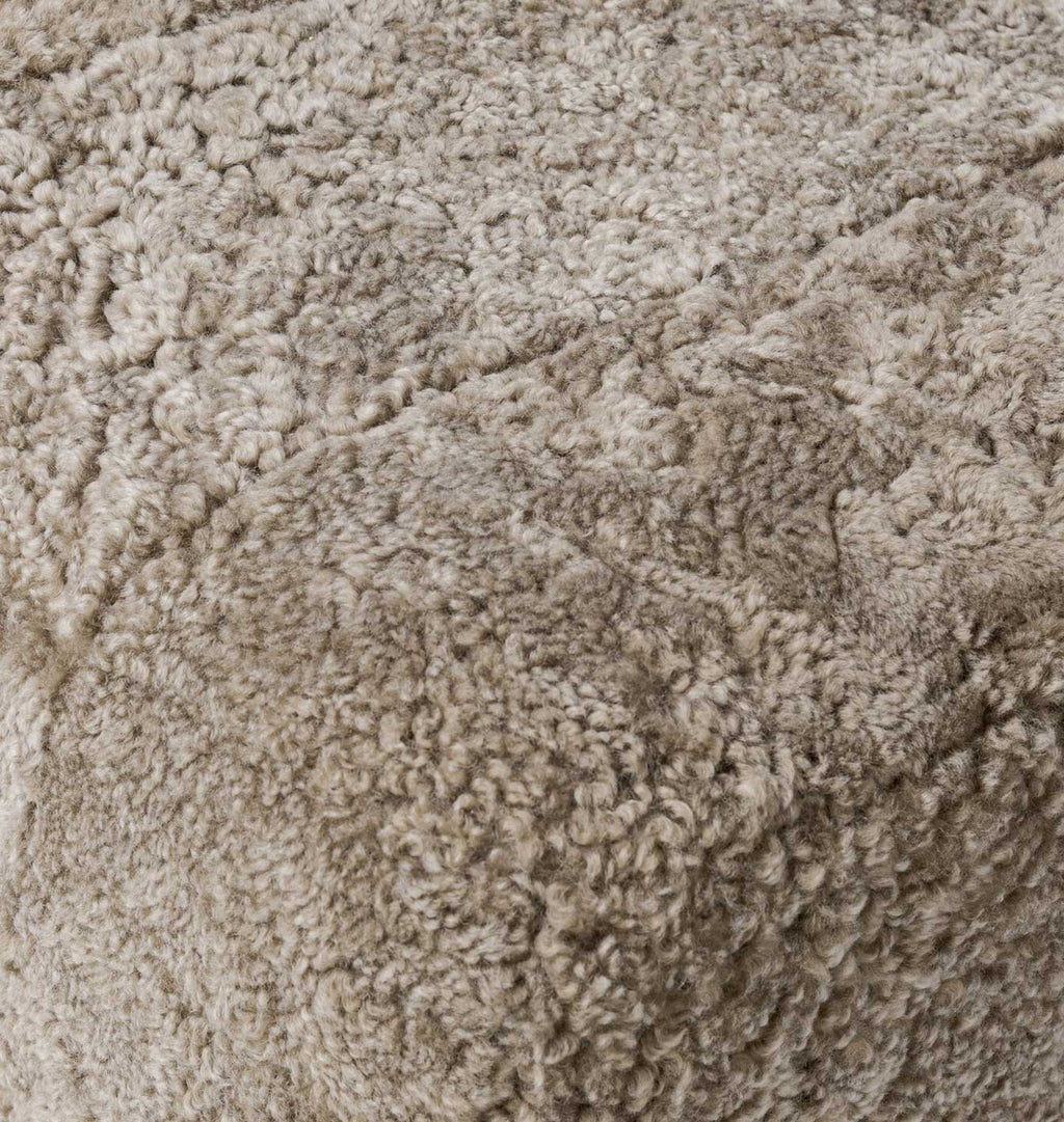 Oslo Ottoman Taupe Shearling