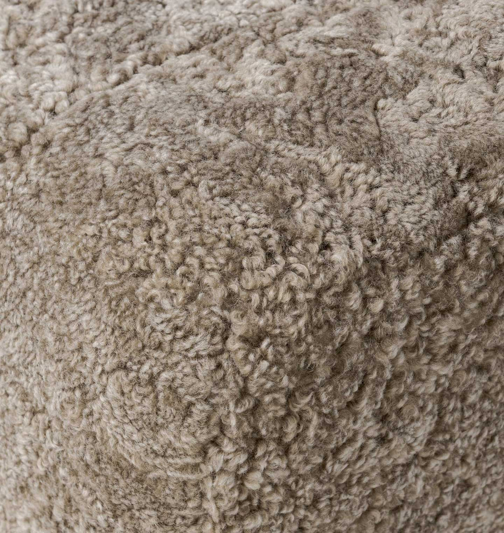 Oslo Ottoman Taupe Shearling