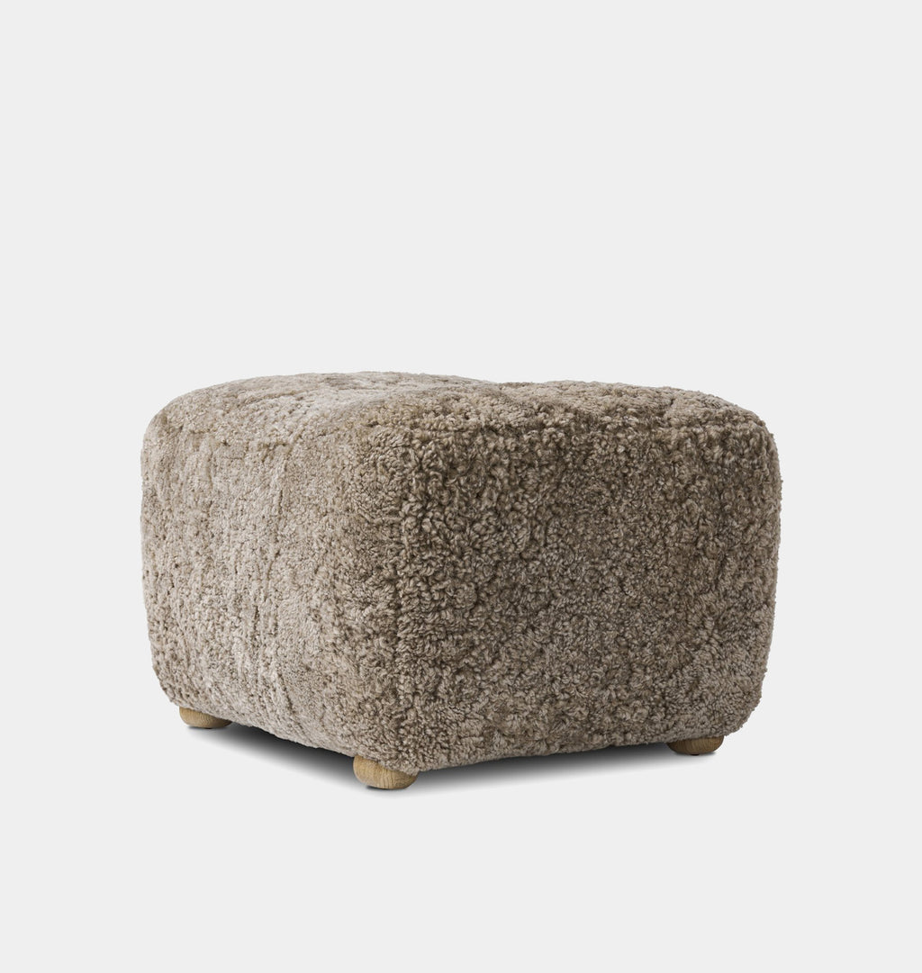 Oslo Ottoman Taupe Shearling