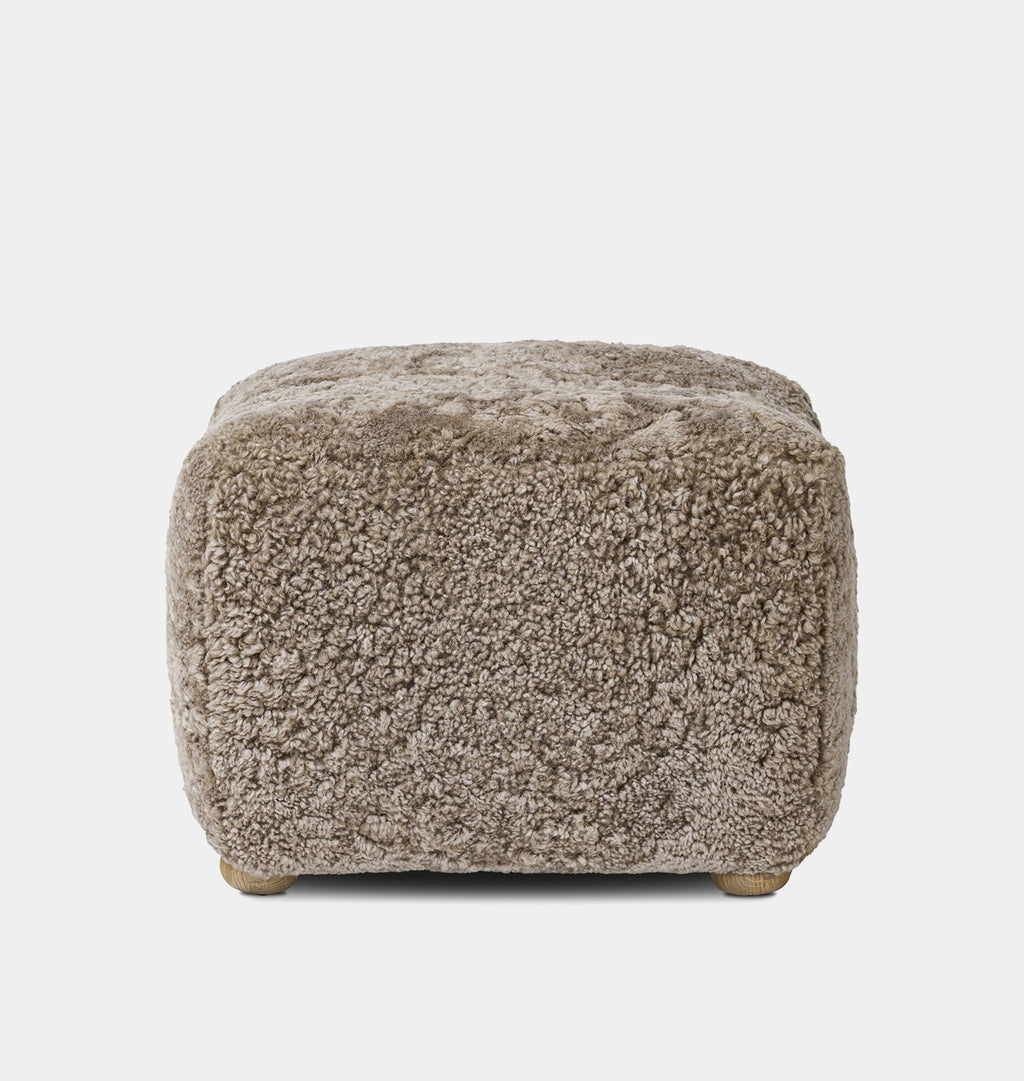 Oslo Ottoman Taupe Shearling