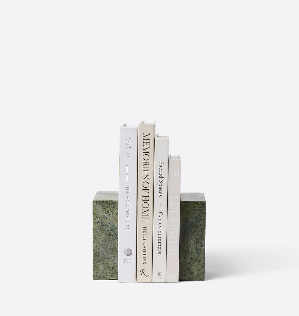 Alberto Green Marble Bookends S/2