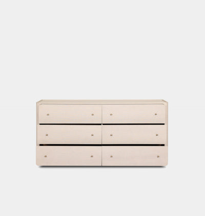 Paula 6 Drawer Dresser Beige Painted Linen