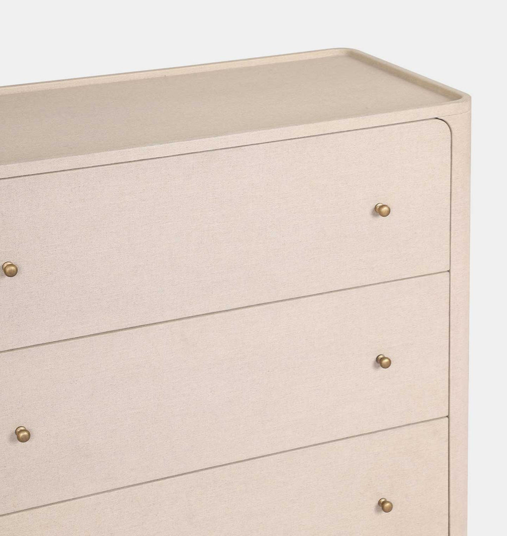 Paula 6 Drawer Dresser Beige Painted Linen