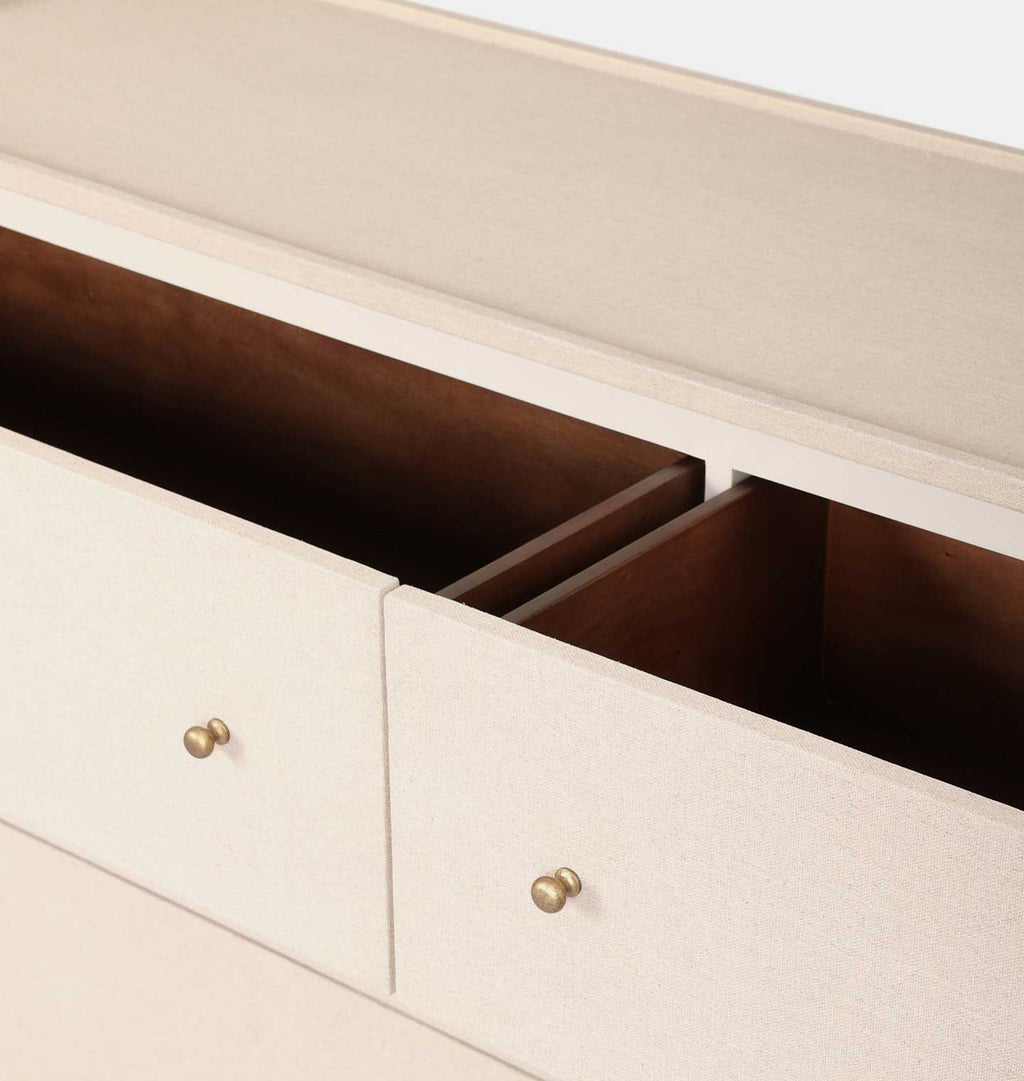 Paula 6 Drawer Dresser Beige Painted Linen
