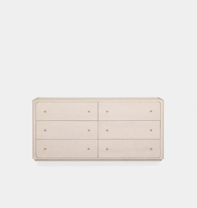 Paula 6 Drawer Dresser Beige Painted Linen