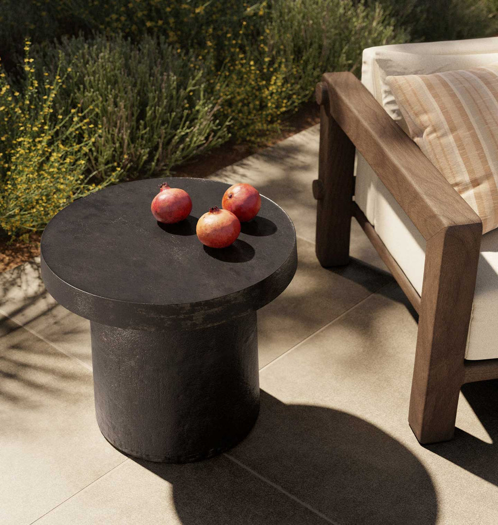 Paz Outdoor End Table Distressed Bronze