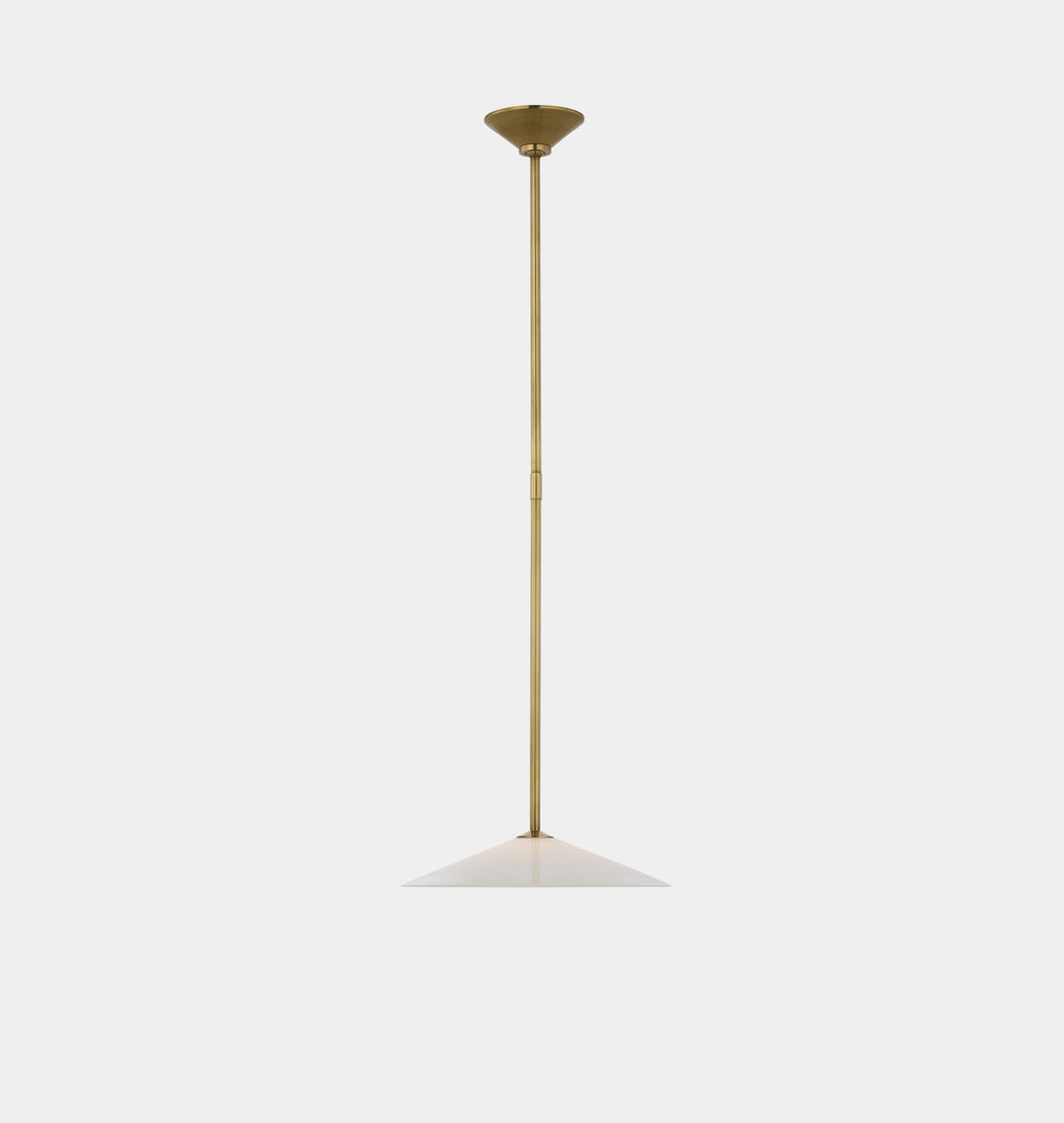 Ponce 13" Pendant Antique Brass White Glass