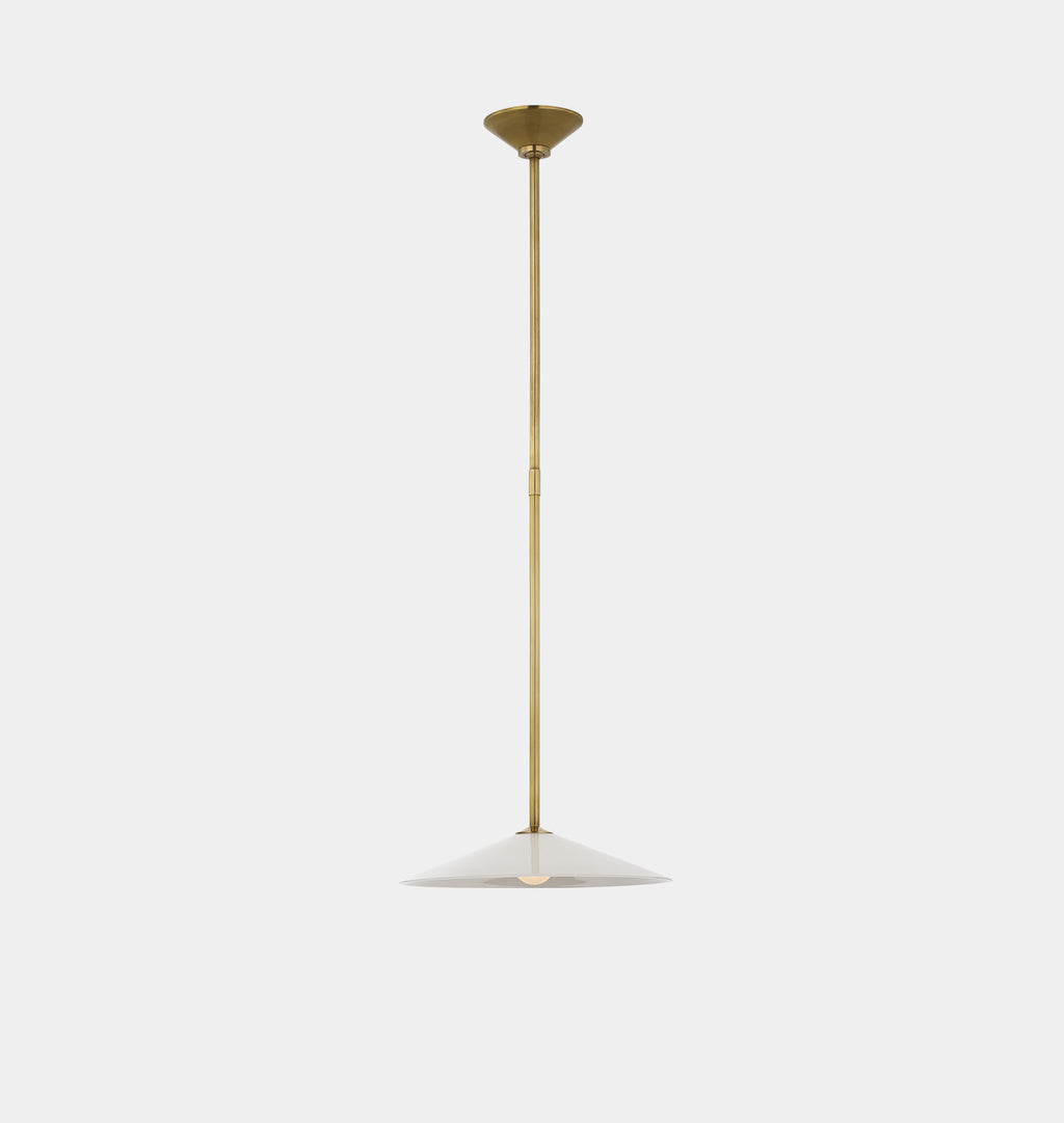 Ponce 13" Pendant Antique Brass White Glass