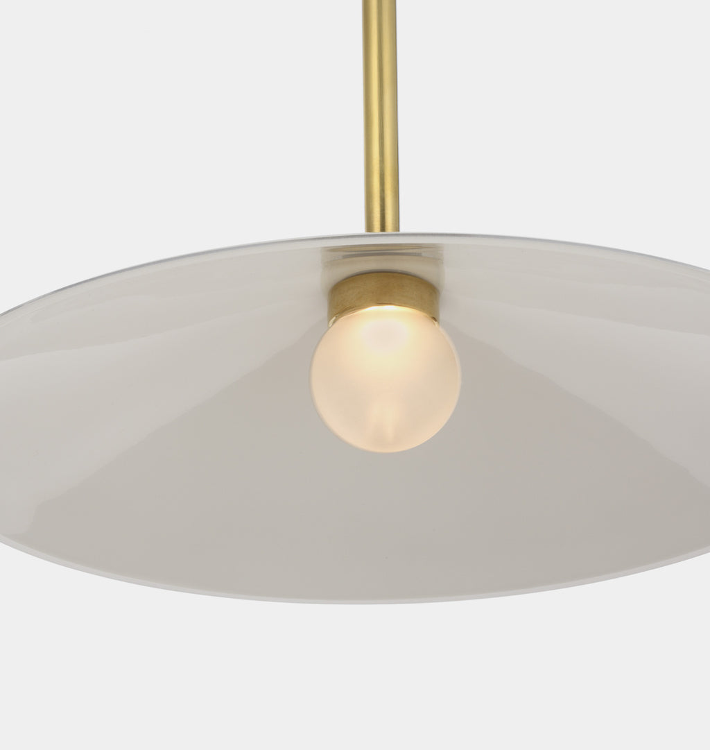 Ponce 13" Pendant Antique Brass White Glass
