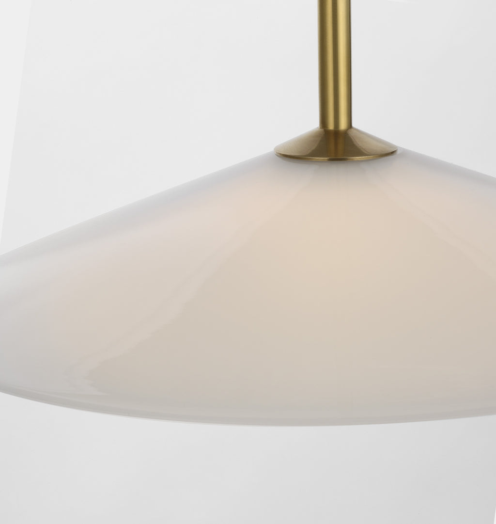 Ponce 13" Pendant Antique Brass White Glass