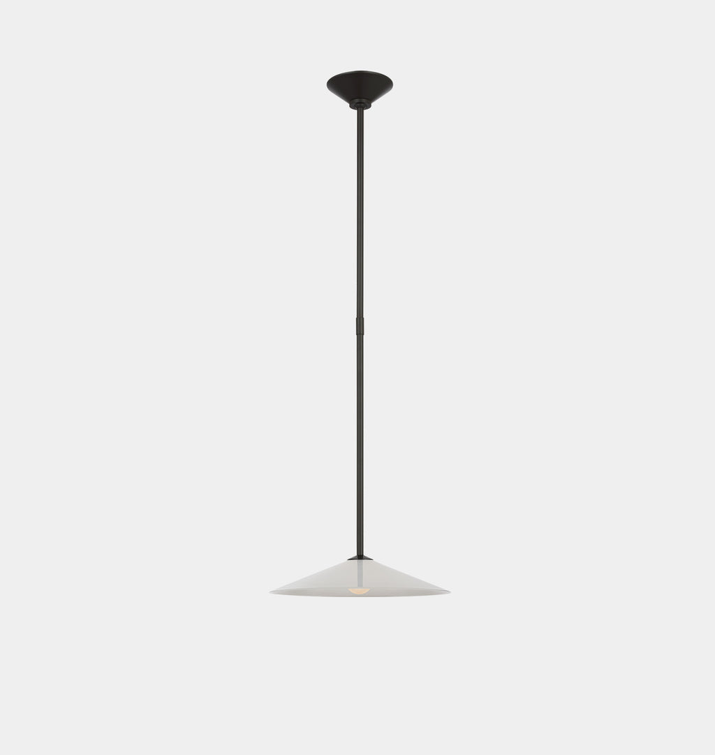 Ponce 13" Pendant Iron White Glass